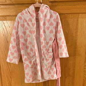 Cozy Pink Heart Kids Robe